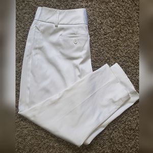 Express White Capri Satin Dress Pants